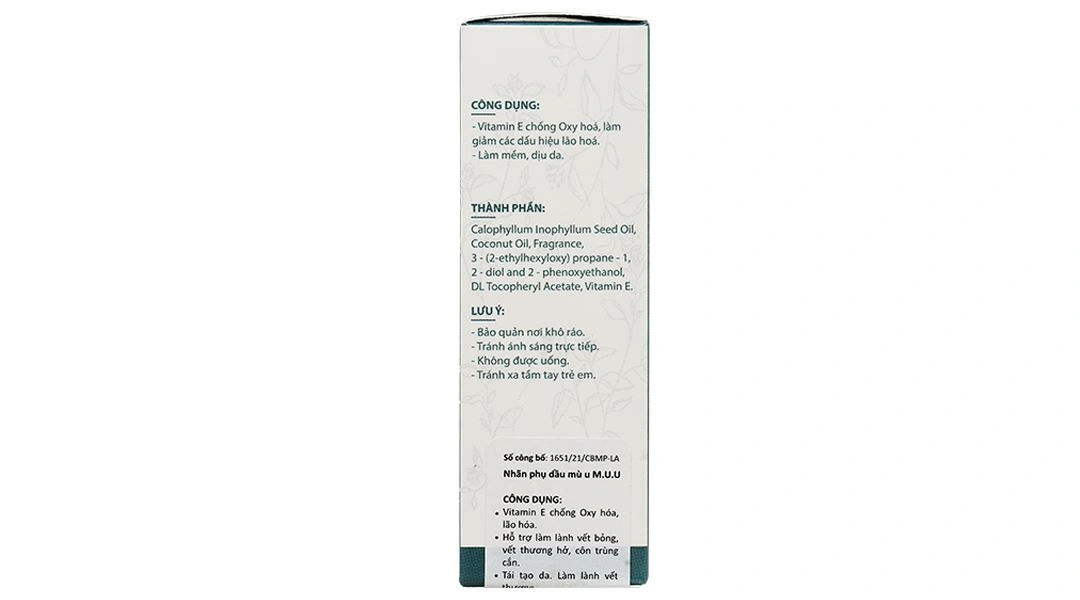Dầu mù u M.U.U hỗ trợ làm lành vết bỏng, vết thương hở chai 30ml - 3